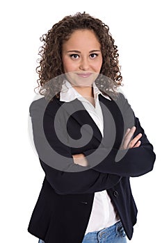 Portrait of a young business woman for a candidature or job application.