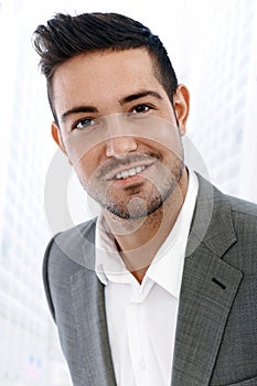 Portrait of young businessman outdoor