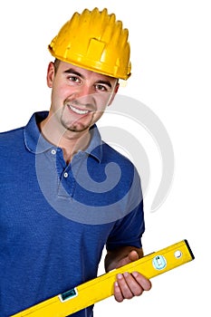 Portrait of young caucasian manual worker