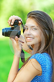 Portrait young charming woman