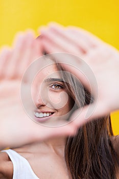 Portrait of a young cheerful woman