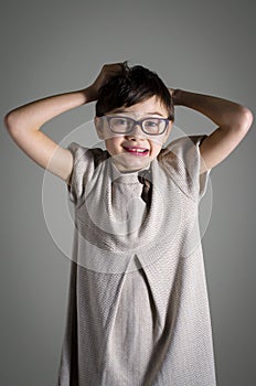 Portrait of young child with Rett syndrome photo