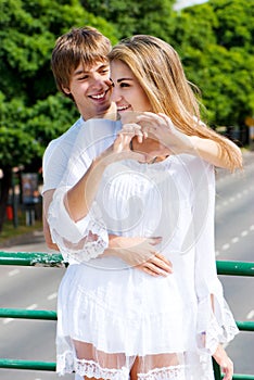 Portrait young couple in love