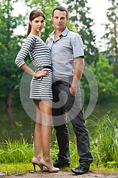 Portrait young couple love man