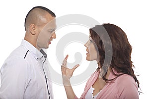 Portrait Of Young Couple Talk