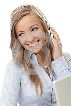 Portrait of young customer service representative