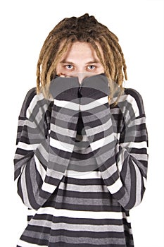 Portrait of young dreadlock man isolated