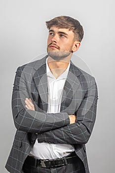 Portrait of a young entrepreneur in an open neck shirt