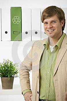 Portrait of young environmentalist man