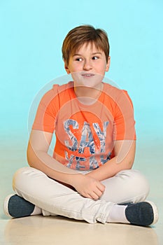 Portrait of a young European teenage boy.