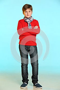 Portrait of a young European teenage boy. photo