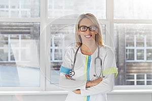 Portrait of young female doctor photo