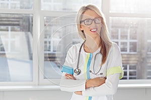 Portrait of young female doctor photo