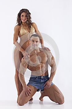 Portrait of young fitness couple