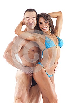 Portrait of young fitness couple