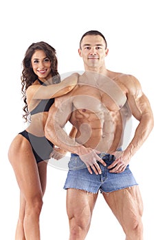 Portrait of young fitness couple