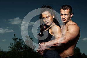 Portrait of a young fitness couple