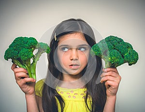 Portrait of a young girl acting