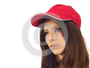 Portrait of a young girl with baseball cap