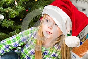 Portrait of a young girl during christmas day