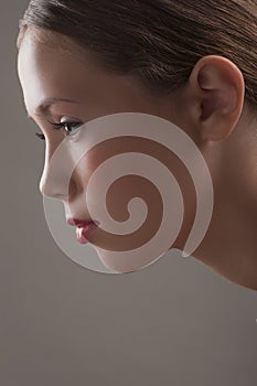 Portrait of the young girl close-up