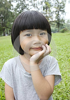 Portrait of young girl having a good time.