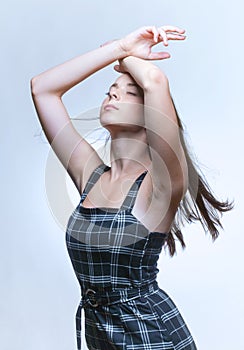 Portrait of a Young Girl with Long Brown Hair