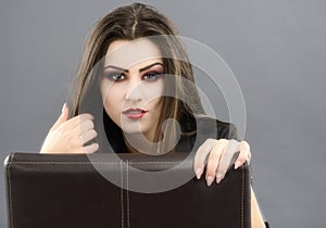 Portrait of young glamour beautiful halloween woman