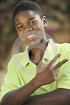 Portrait of a Young Haitian Teen Boy