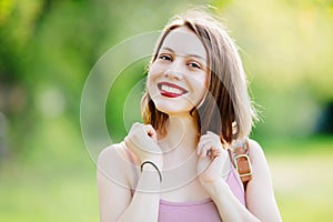 Portrait of young happy girl