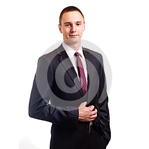 Portrait of young happy smiling business man