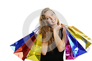 Portrait of young happy smiling woman