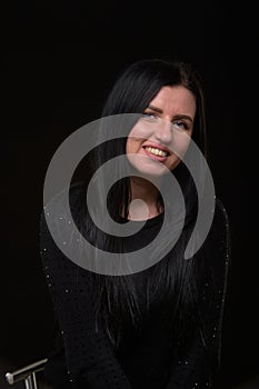 Portrait of a young happy woman smiling, looking beautiful and elegant.3