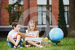 Portrait of Young Kids first day of School