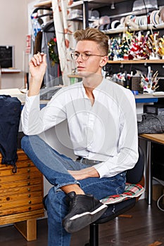 Portrait of young male fashion designer
