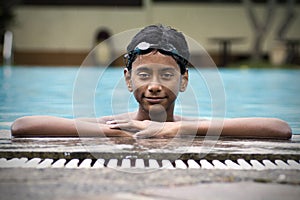 Portrait of a young male swimmer
