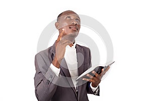 Portrait of young man with a Bible in his hand