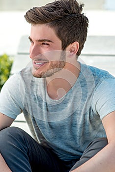 Portrait of a young man laghing