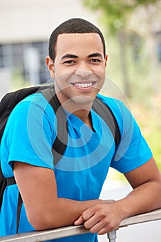 Portrait young man outdoors