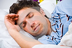 Portrait of young man sleeping