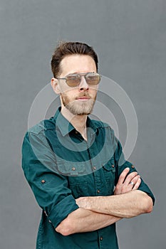 Portrait of a young man in sunglasses