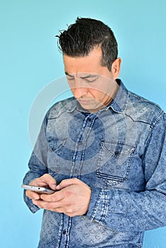 Portrait of young man using a smartphone