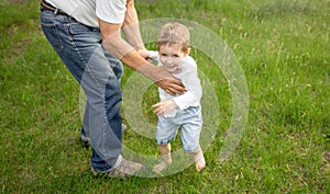 Portrait of a young mischievous child teasing and grumbling