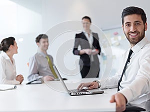 Portrait of young modern arab business man at office