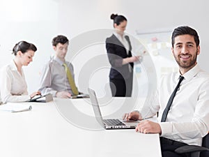 Portrait of young modern arab business man at office