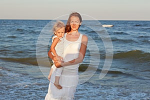 Portrait of a young mother and daughter