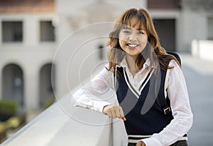 Portrait of young multiethnic Pacific Islander smiling student