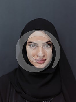 Portrait of young muslim woman wearing hijab