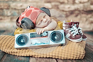 Portrait of the young newborn DJ