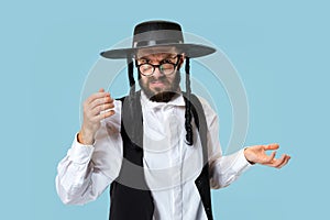 Portrait of a young orthodox Hasdim Jewish man